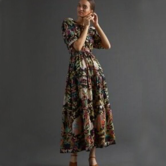Anthropologie Conditions Apply Dresses & Skirts - ANTHROPOLOGIE CONDITIONS APPLY MAXI MOODY DARK FLORAL DRESS WHIMSIGOTH BOHO XS